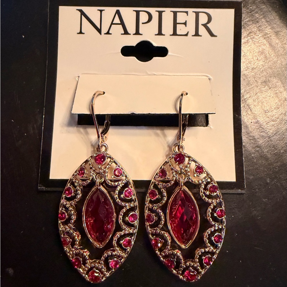 Napier Gold and Ruby Earrings